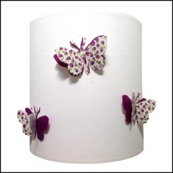 Abat jour ou Suspension papillons 3D liberty violet