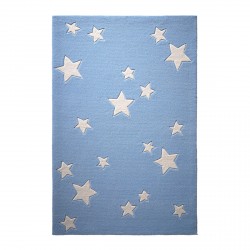 Tapis étoiles Sternenzelt bleu en laine