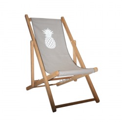 Chaise longue toile coton ananas personnalisable