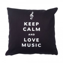 Coussin keep calm and love music