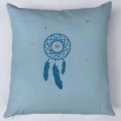 Coussin attrape-rêves bleu turquoise