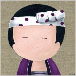 Tableau portrait de kokeshi garçon