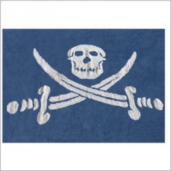 Tapis drapeau pirate bleu