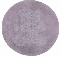 Tapis lavable rond Sweet Teddy parme