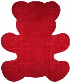 Tapis ours rouge en coton