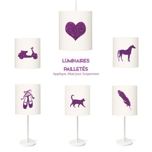 collection luminaires pailletes violet