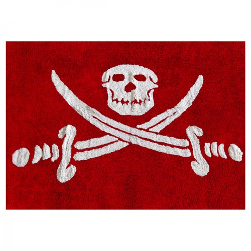 Tapis drapeau pirate rouge