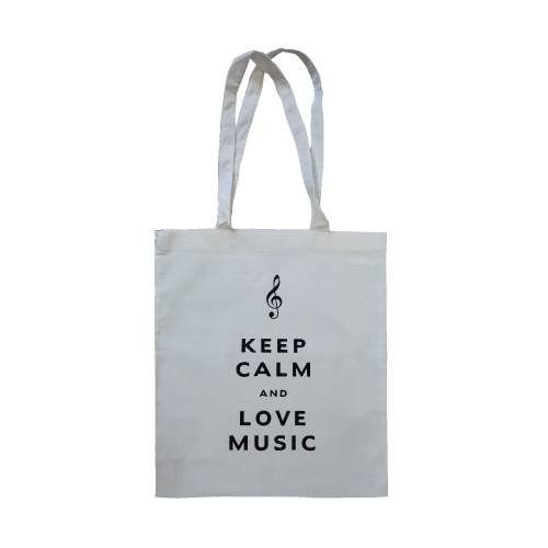 Tote bag keep calm and love music