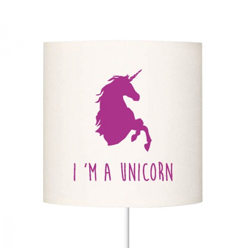 Abat jour I'm a unicorn violet personnalisable