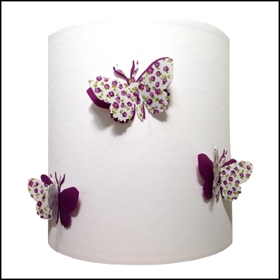 Applique papillons 3D liberty fond blanc 
