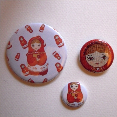 Badges assortis poupée russes 3