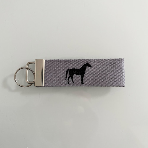 Porte clé cheval gris