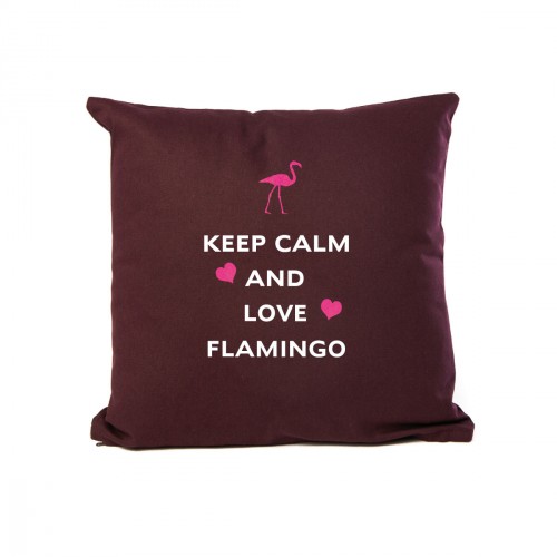 Coussin "Keep calm and love flamingo"