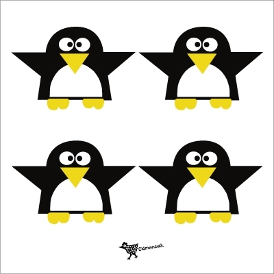 Etiquettes cadeau pingouin