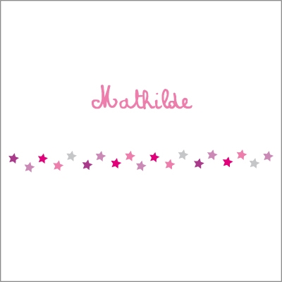 Frise étoiles roses Mathilde rouleau