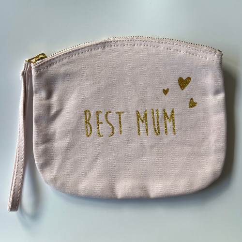 Pochette Best Mum envolée coeurs