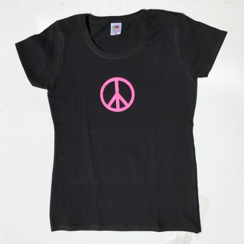 Tee-shirt noir femme peace and love