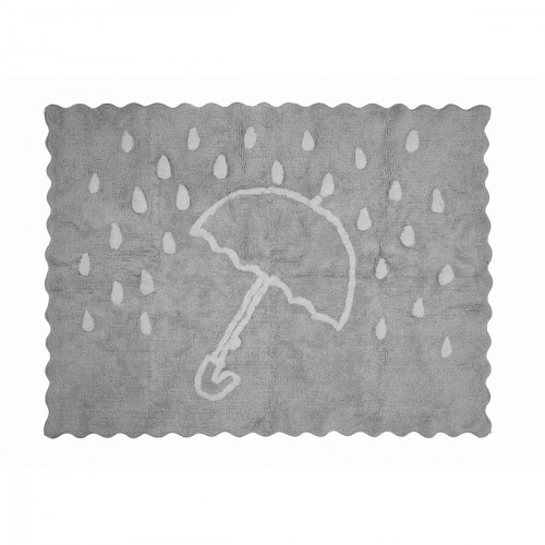 Tapis enfant coton parapluie gris