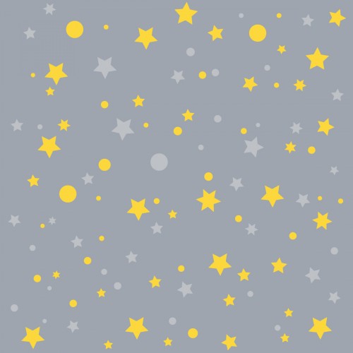 Papier peint gris étoiles de la galaxie jaunes