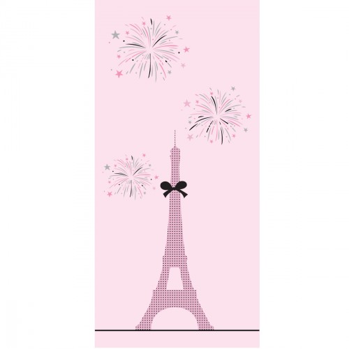 Papier peint Melle Paris Tour Eiffel et feu d'artifice