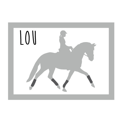 stickers plaque de porte cheval gris personnalisable