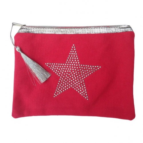 Pochette rouge étoile star personnalisable