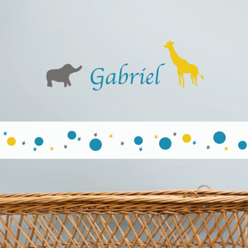 Sticker prénom animaux Gabriel