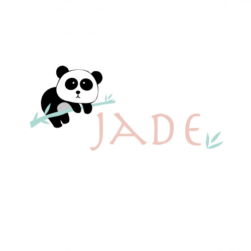 Sticker prénom panda Jade menthe