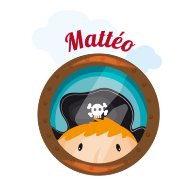 Sticker hublot pirate Mattéo