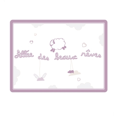 Sticker Plaque de porte - Allée des beaux rêves violet