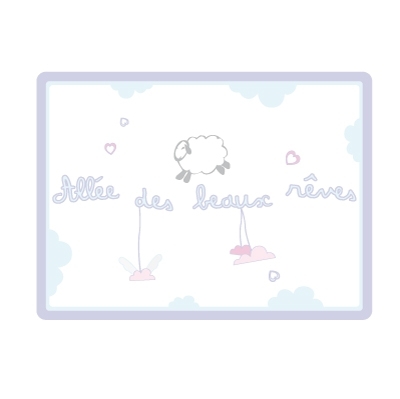 Sticker Plaque de porte - Allée des beaux rêves bleue