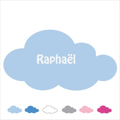 Sticker Plaque de porte nuage personnalisable