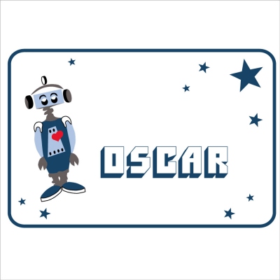 Sticker Plaque de porte robot Oscar