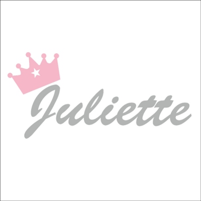 Sticker prénom couronne Juliette gris