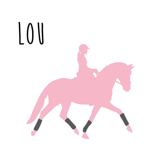 Sticker cheval cheval rose personnalisable