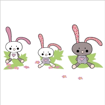 Stickers 3 petits lapins