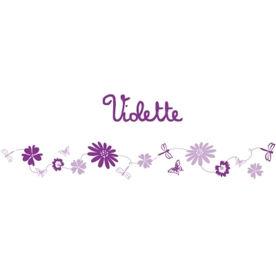 Stickers Frise fleurs violet