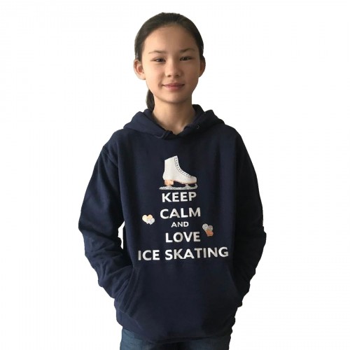 Sweat à capuche Keep calm and love Ice Skating