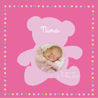 Tableau naissance avec photo Nina