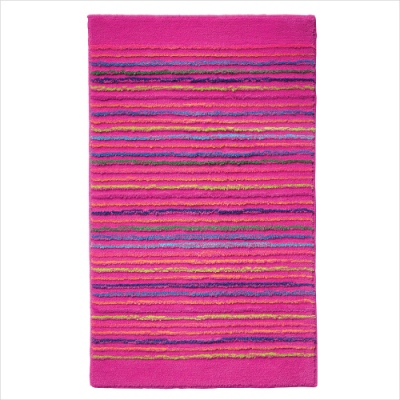 Tapis de bain antidérapant Cool Stripes lignes multico rose