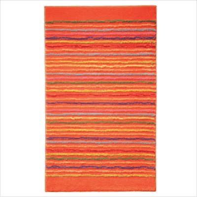 Tapis de bain antidérapant Cool Stripes lignes multico orange
