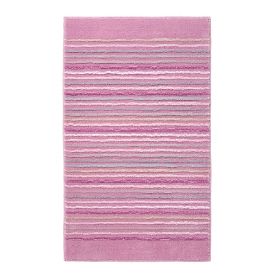 Tapis de bain antidérapant Cool Stripes lignes multico rose pâle