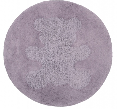 Tapis lavable rond Sweet Teddy parme