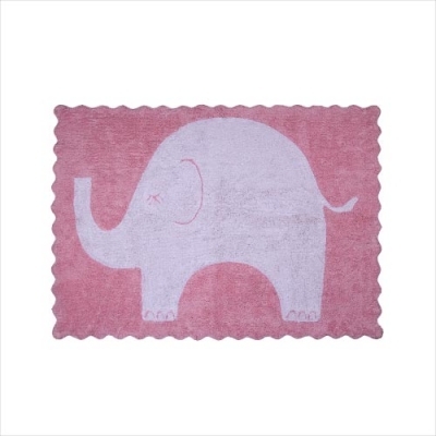 Tapis éléphanteau rose
