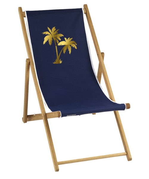 Chaise longue toile coton palmier personnalisable