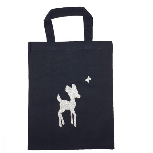 Tote Bag mini Bambi noir personnalisable
