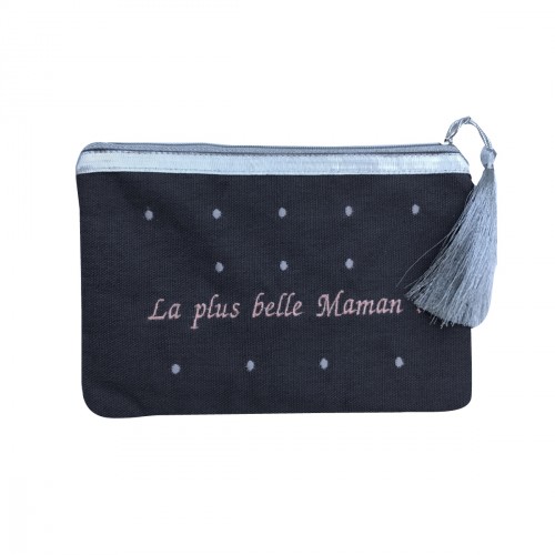 Pochette maman taupe personnalisable