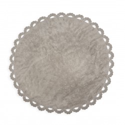 Tapis enfant coton rond cocooning gris