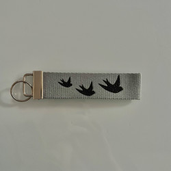 Porte clé oiseaux gris