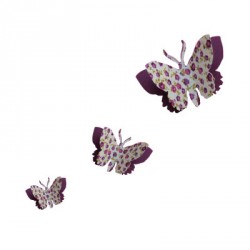 Kit de 3 papillons 3D liberty ou étoiles